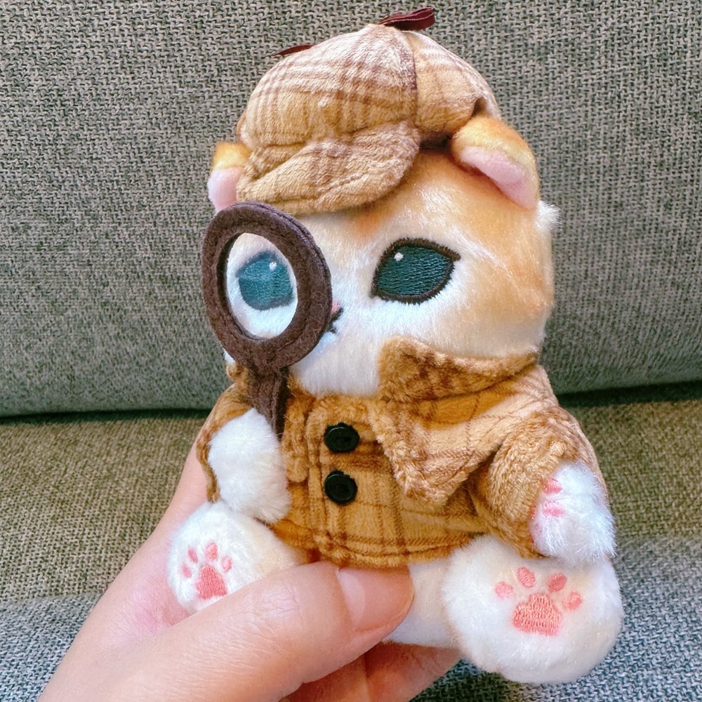 Mofusand Travel the world edition Sherlock Holmes plush keychain - Picture 4 of 8